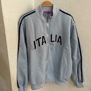 EDIKTED Women's Italy Track Jacket Size L In Light Blue